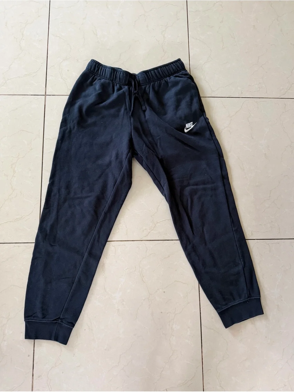 Nike Black Jogger Sweatpants with White Swoosh